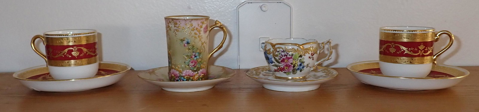 Minton's Tiffany Limoges Chocolate Cups & Saucers: Getting all pictured