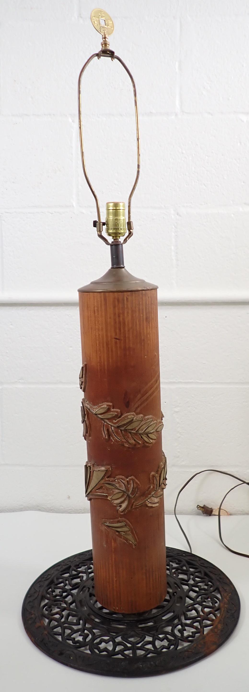 Oriental Table Lamp w/ Cast Iron Base (1 of 4)