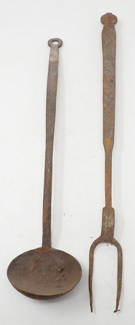 Butcher Ladle & Fork: Fork is approx 14 3/4" long