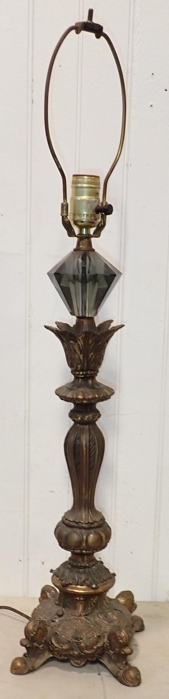 Table Lamp w/ Brass Finish: Approx 30" tall.