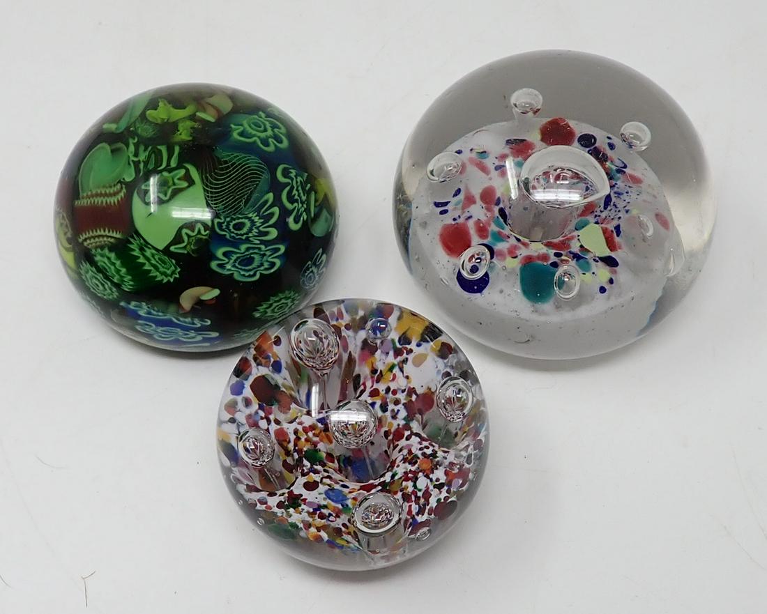 3 Millefiori Paperweights (1 of 10)