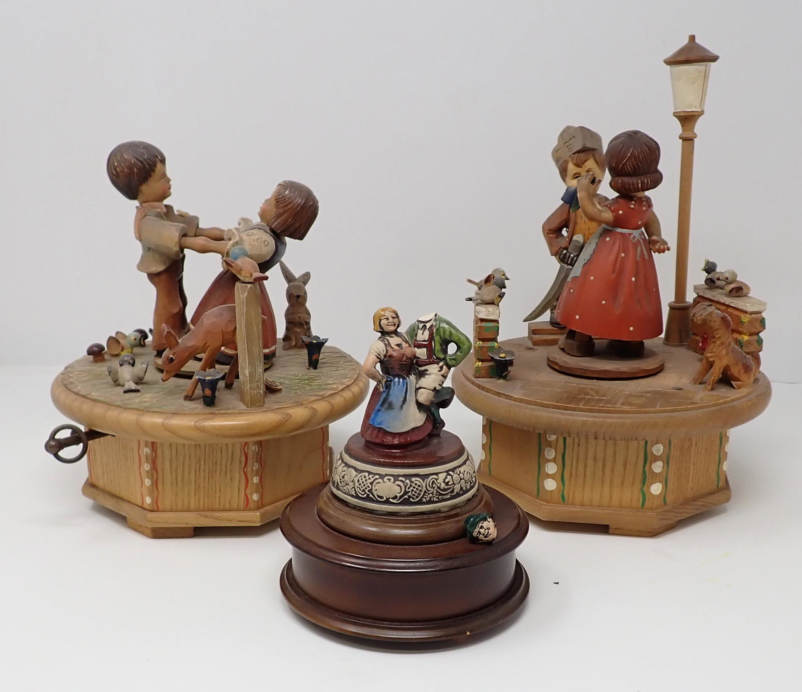 Thorens & Reuge Music Boxes: Tallest is apprx 10". No shipping
