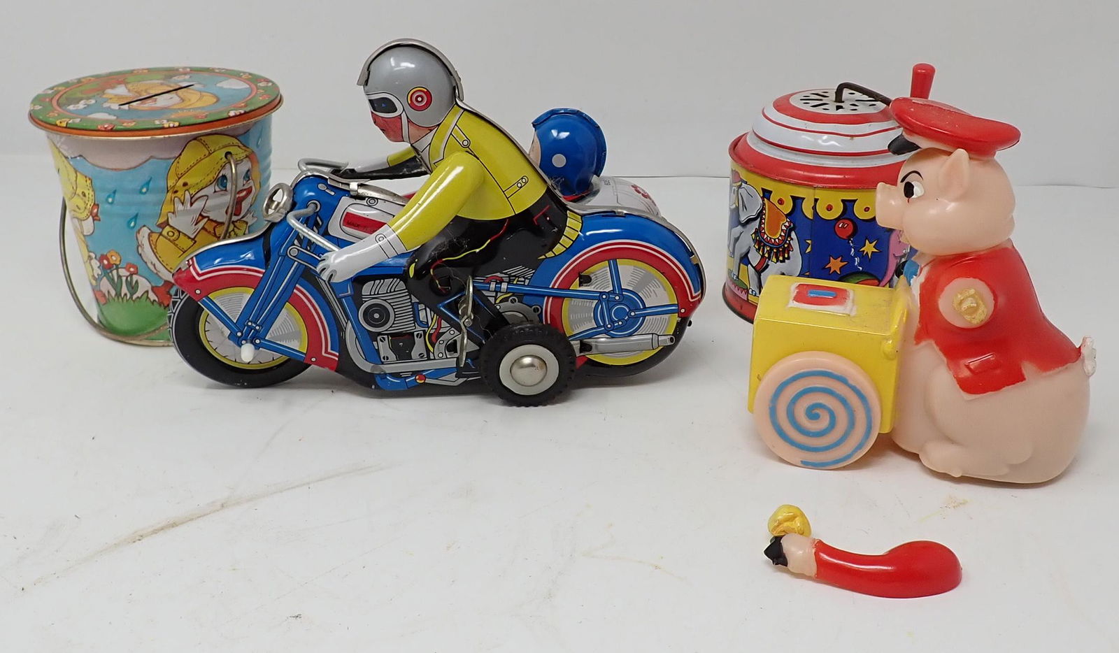 Tin Wind Up Motorcycle & Misc (1 of 4)