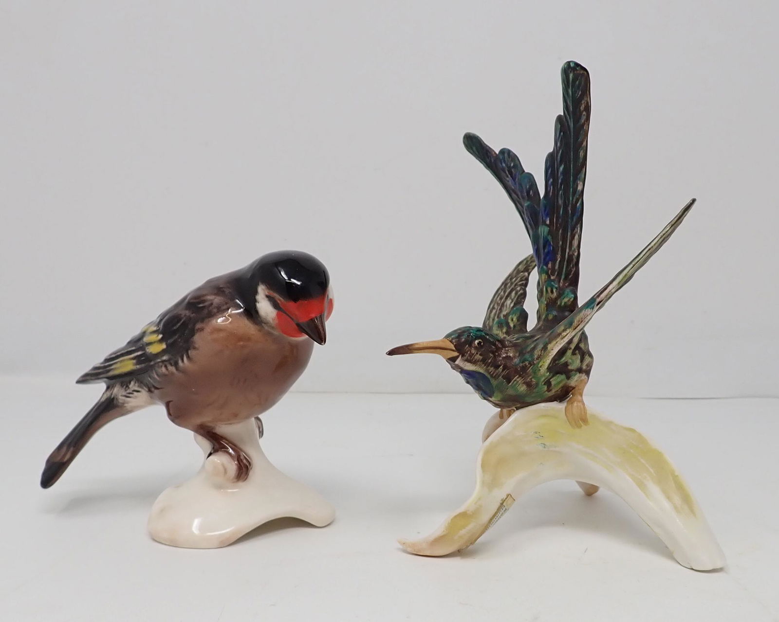 2 Goebel Birds: Tallest is approx 5" tall.