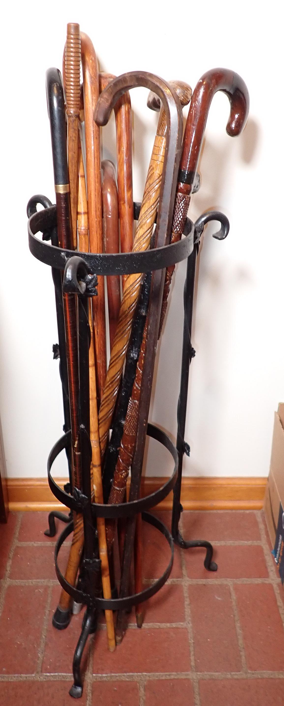 Canes with Rack: Rack is apprx 8 3/8" in diameter and 28 1/4" tall. No shipping