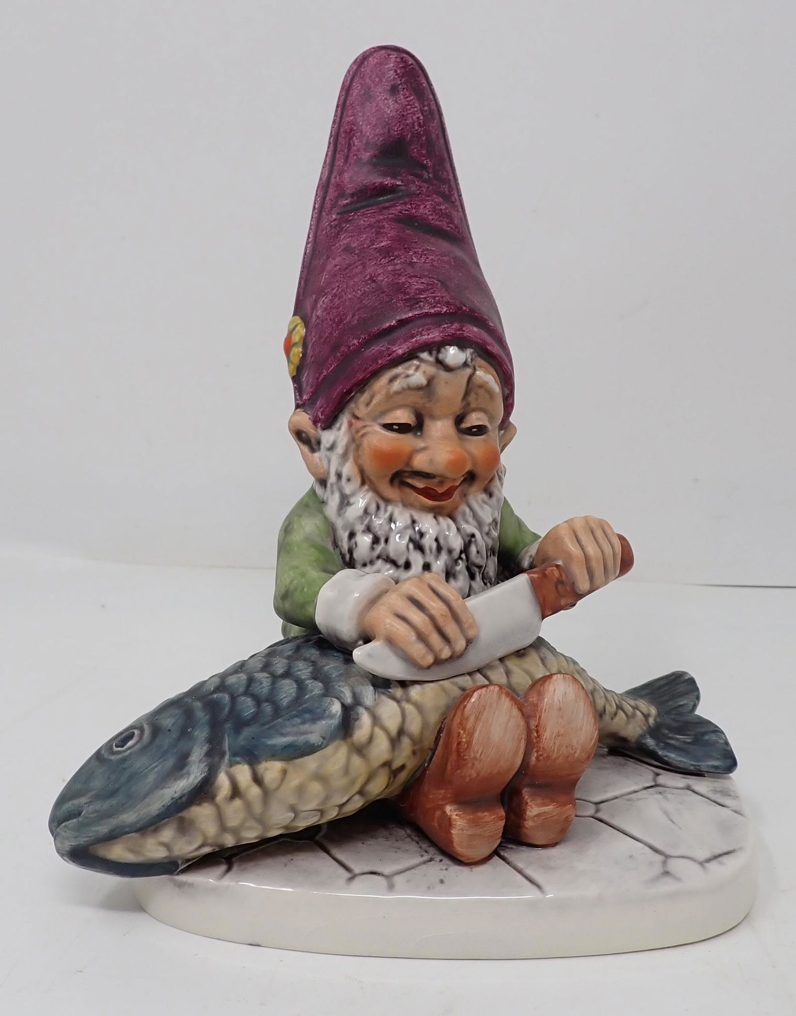 1970 Goebel Well 508 Gnome: Fips The Fish Figurine is approx 6 1/4" tall