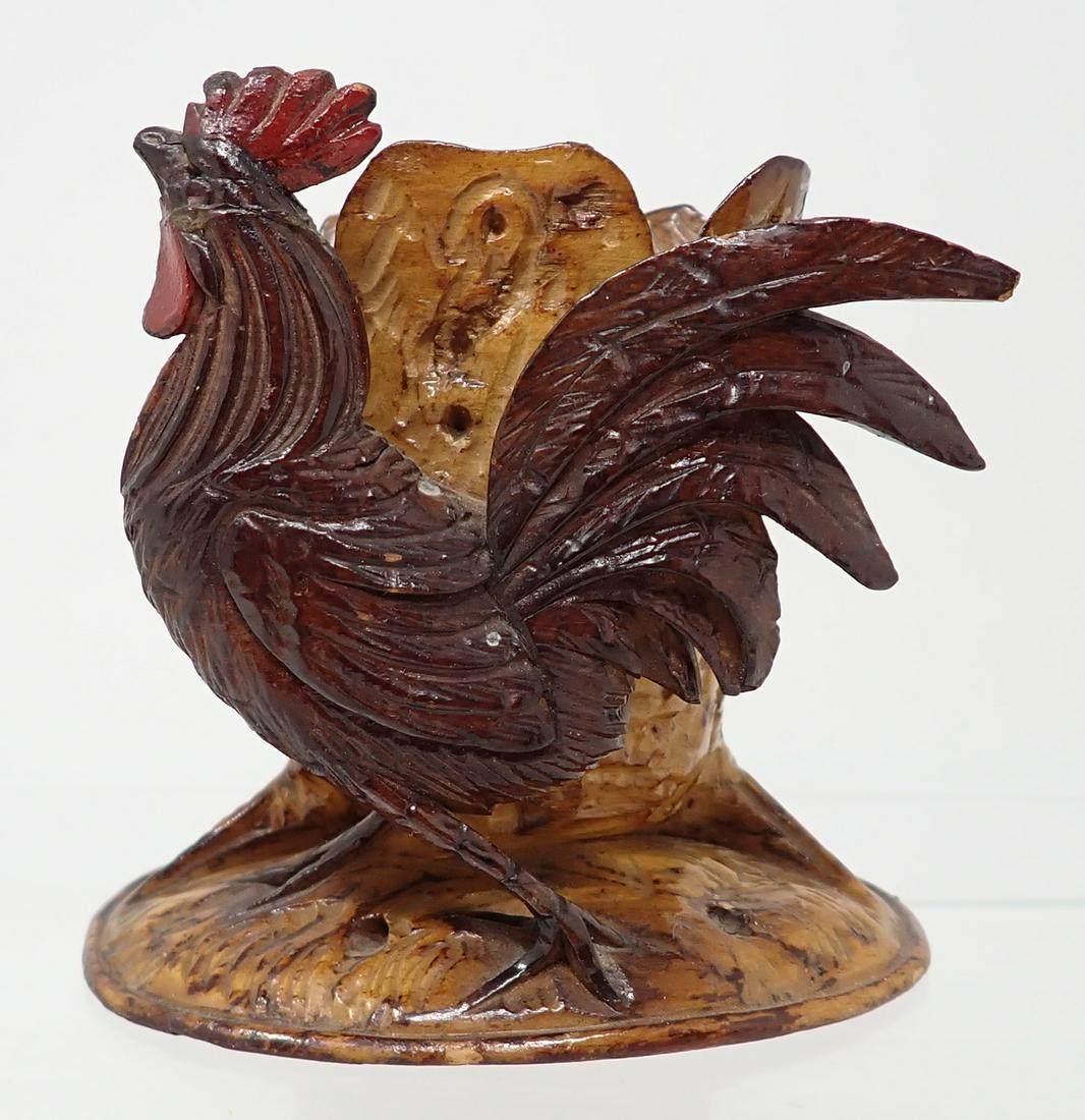 Carved Folk Art Rooster Toothpick Holder (1 of 6)