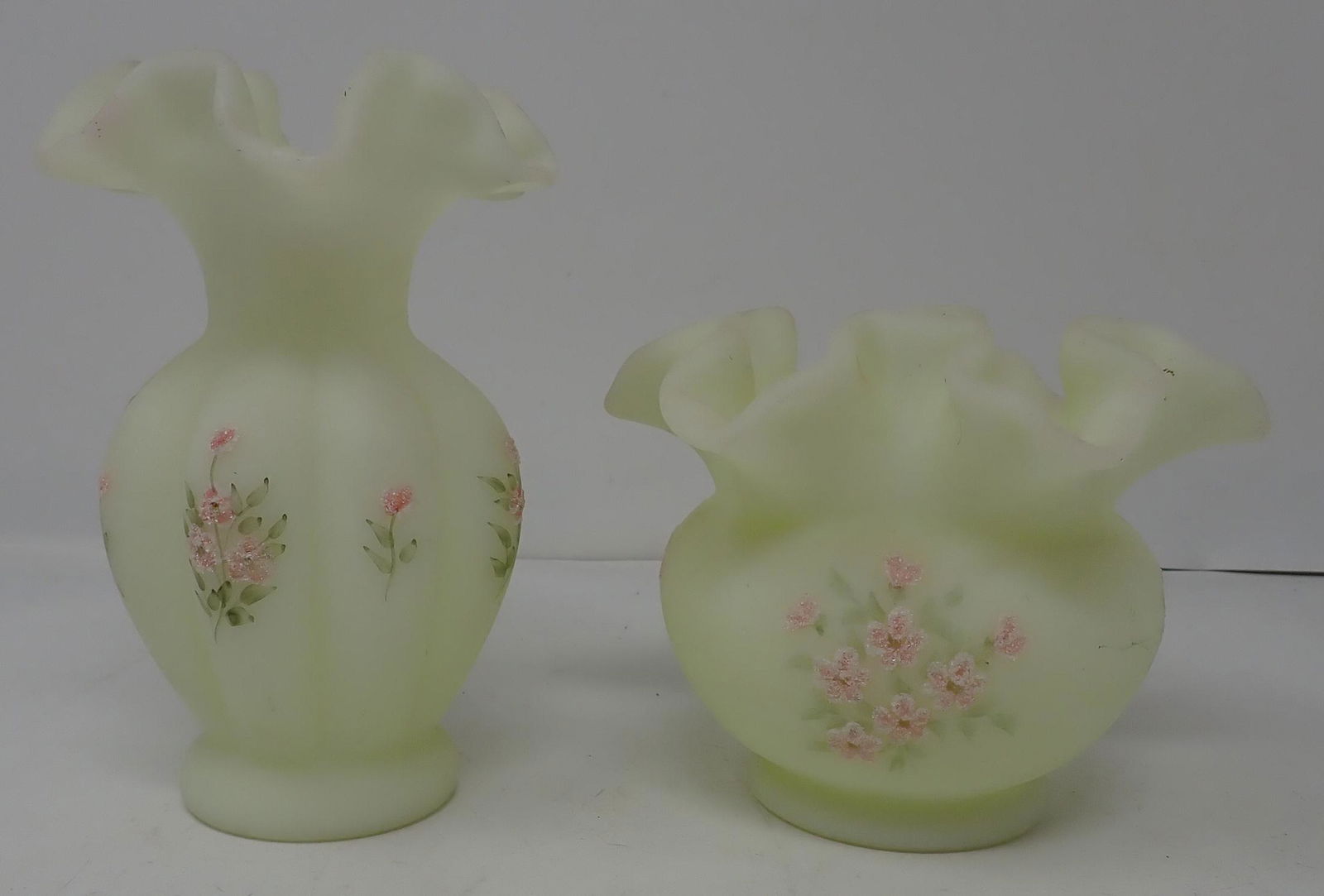 Hand Painted Artist Signed Fenton Vases (1 of 5)
