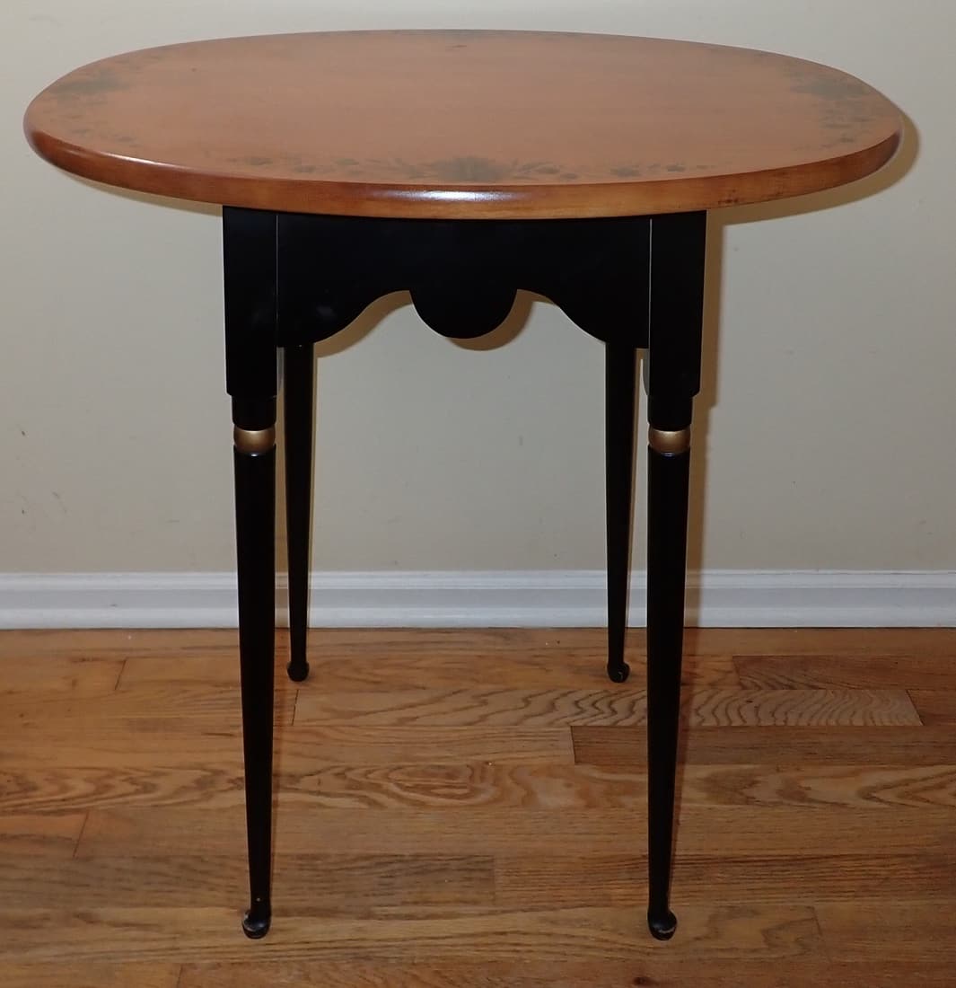 Hitchcock Side Table: Approx 18 7/8" x 23 3/8" x 26" tall. NO SHIPPING