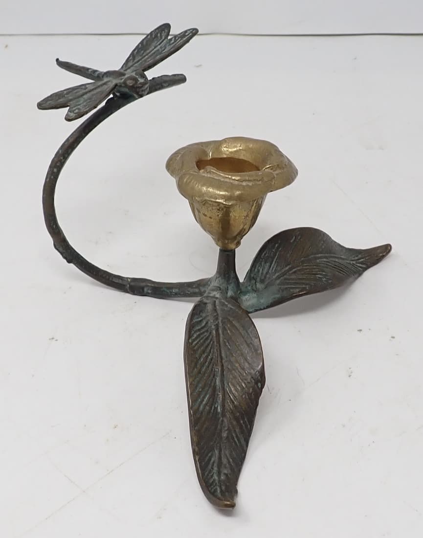 Brass Dragon Fly Candle Holder: Apprx 3 1/2" tall