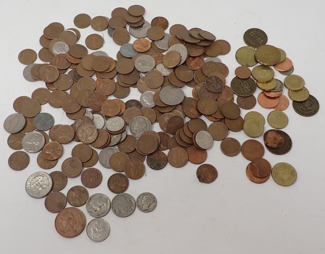 Wheat Pennies 1943 Mercury Dime Coins Tokens (1 of 9)