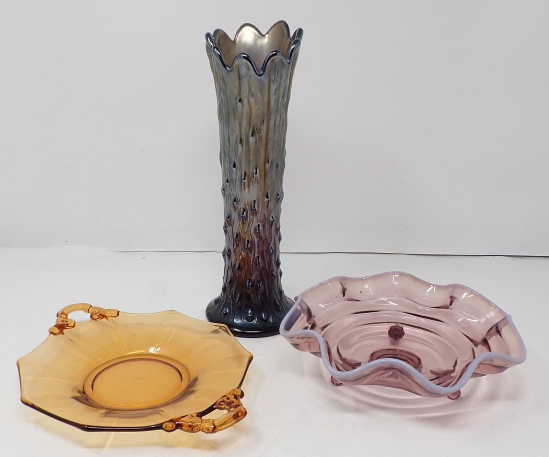 Carnival Glass Vase Candy Dishes (1 of 2)
