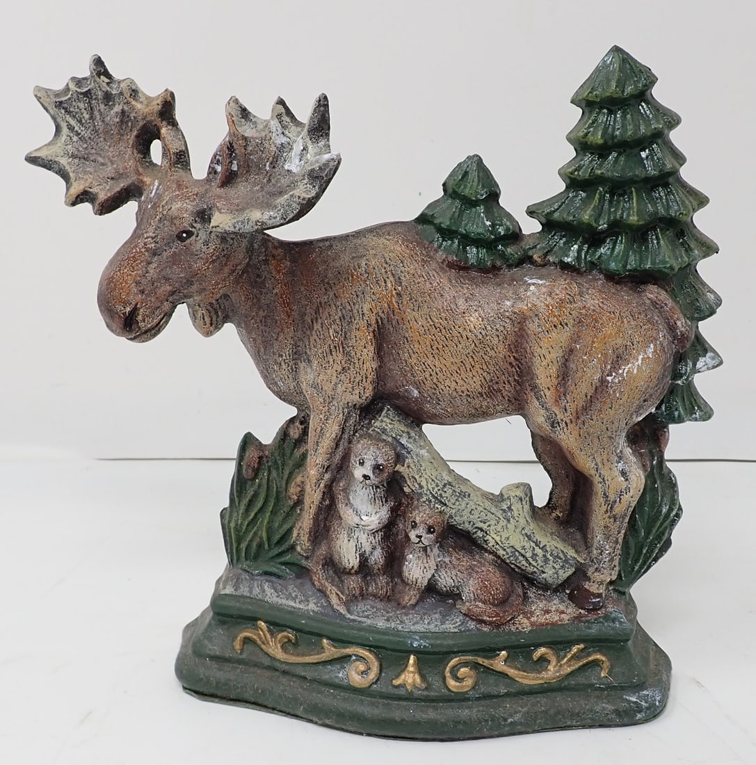 Cast Iron Moose Doorstop: Approx 7 3/4" tall
