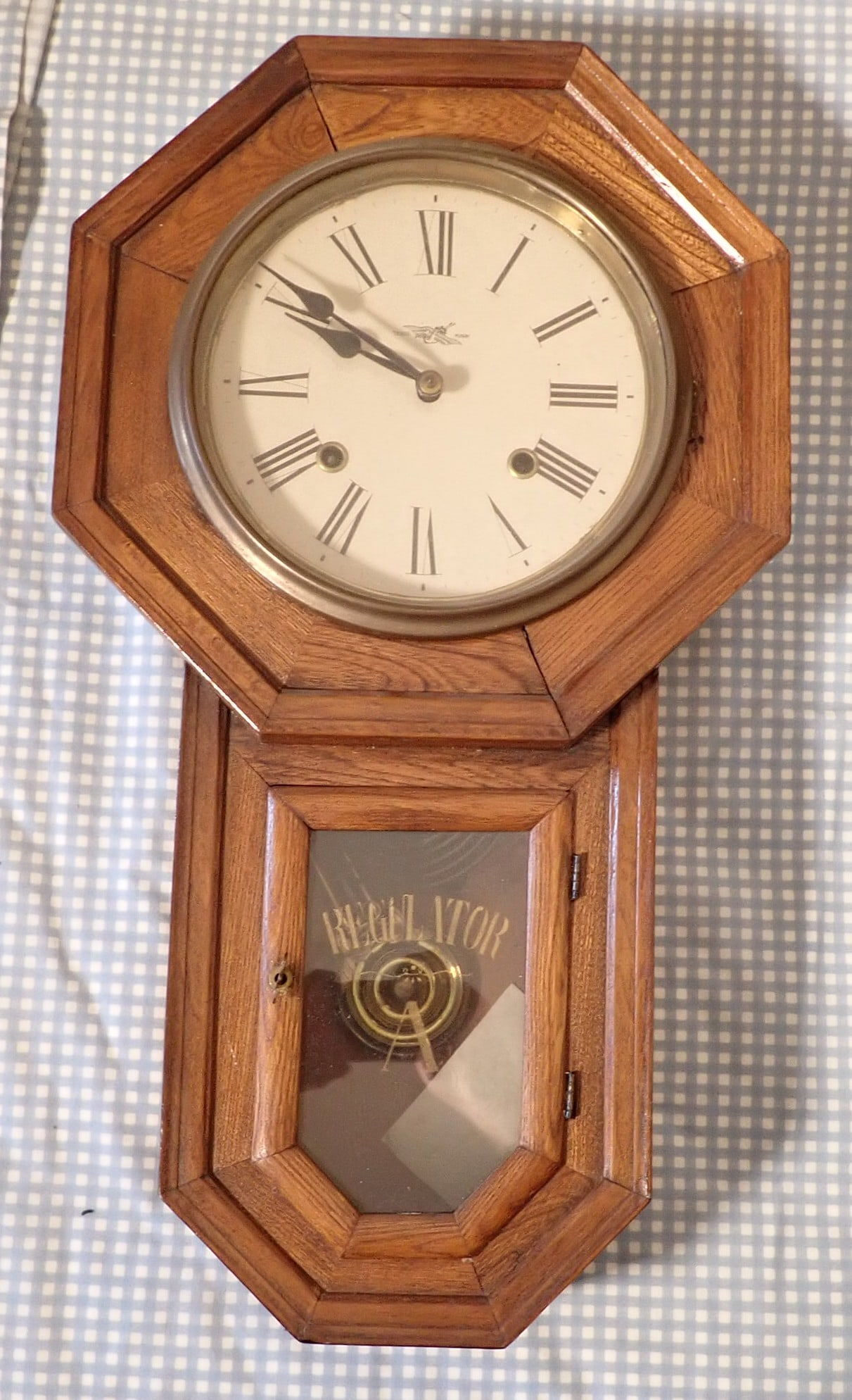 Regulator Wall Clock: Approx 12" x 21 1/2". If shipping is needed, this would be packed and shipped thru The Local UPS Store.