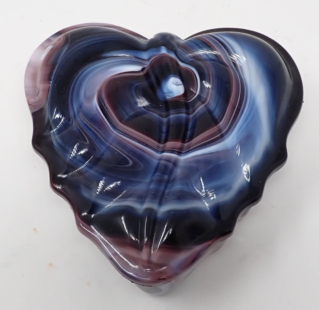Purple Slag Glass Heart Candy Dish (1 of 4)