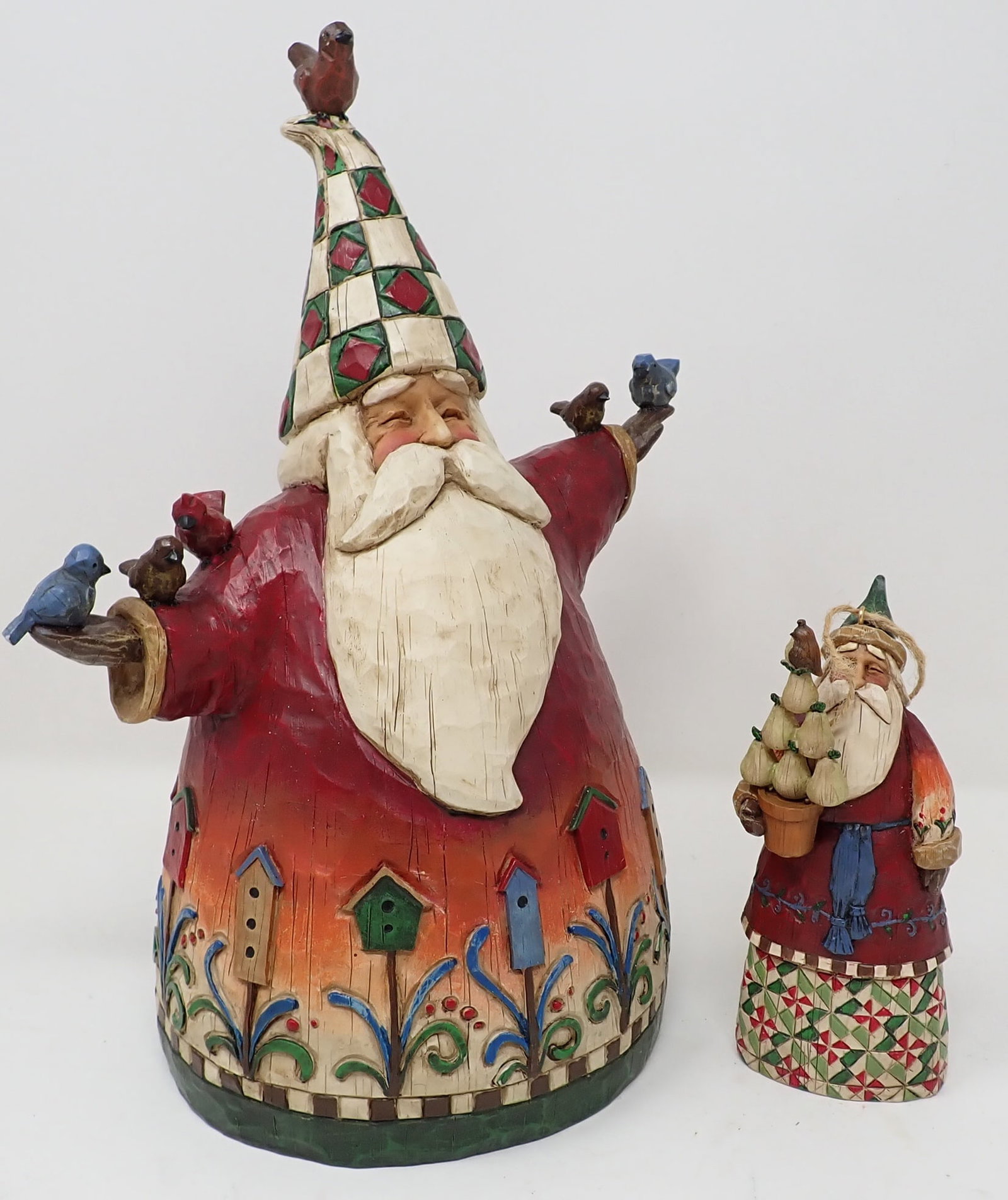 2 Jim Shore Heartwood Creek Santas: Largest is apprx 11" tall