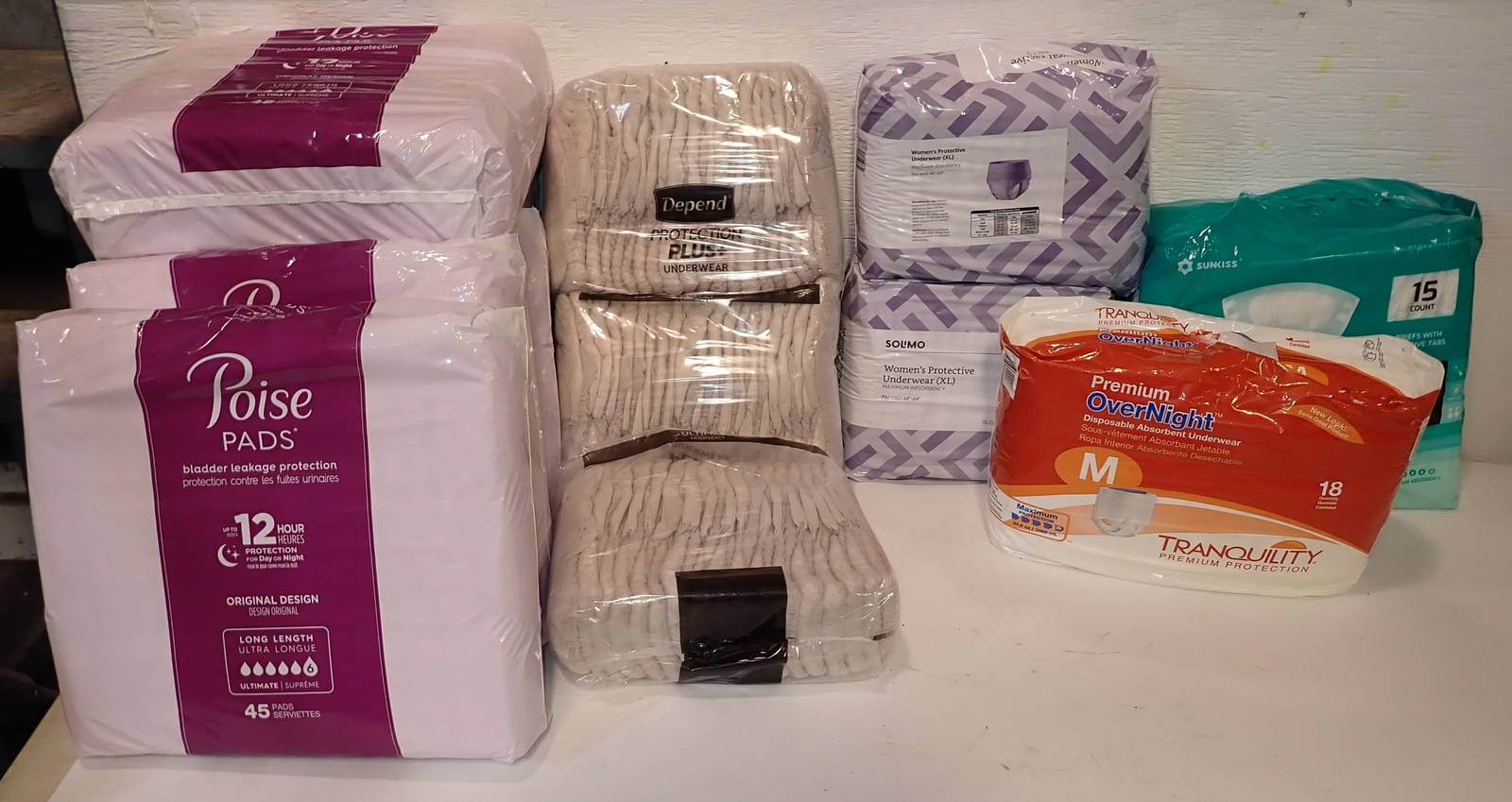 Poise Depends Adult Diapers Auction