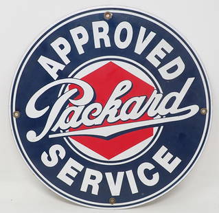 Packard Service Porcelain Sign: Repro sign is apprx 11 3/4" in diameter