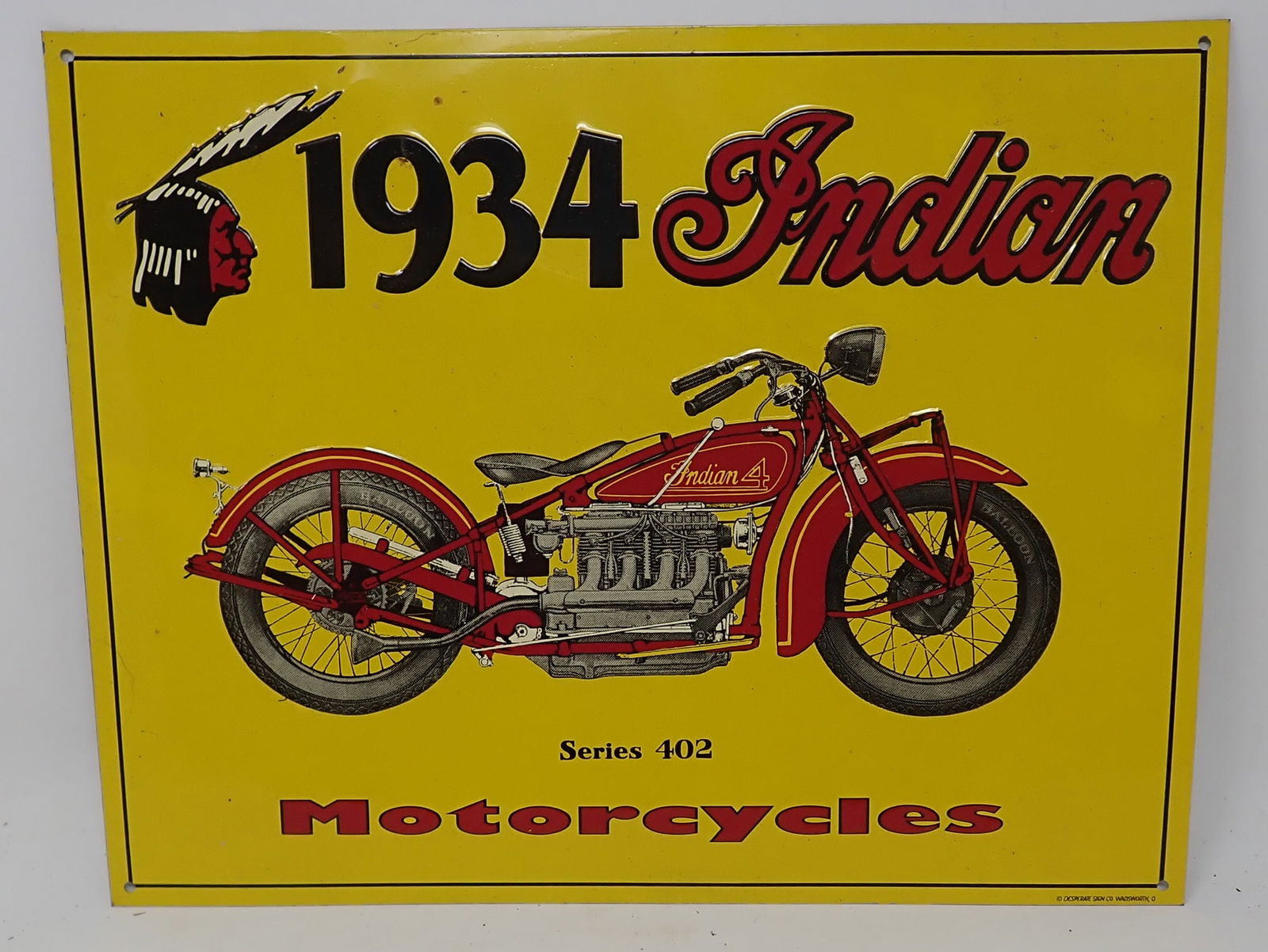 1934 Indian Motorcycle Sign (1 of 1)