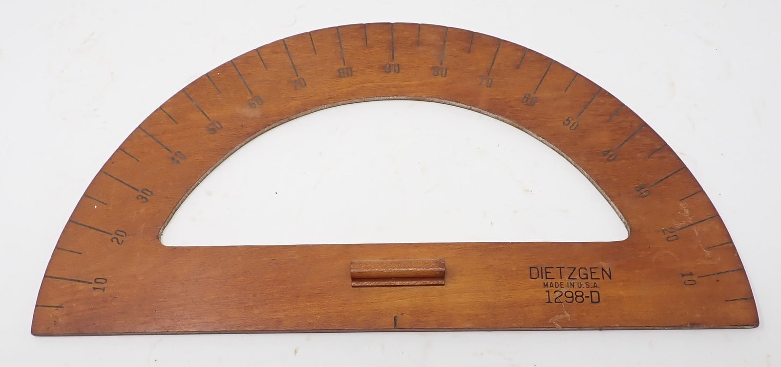 Dietzgen 1298-D Wooden Protractor: Apprx 8" x 15 5/8".