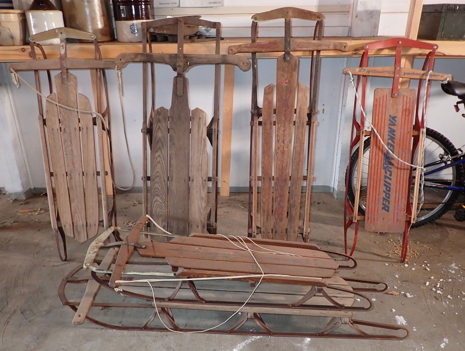 6 Vintage Snow Sleds (1 of 4)