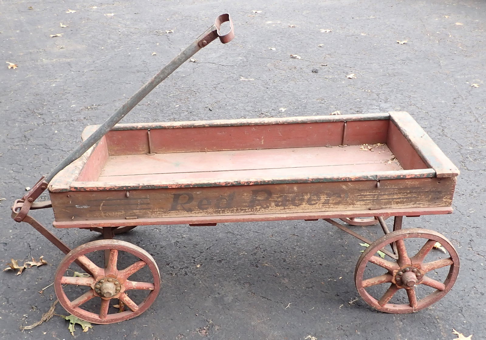 Red Racer Wagon w/ AAA Porcelain Car Badge (1 of 8)