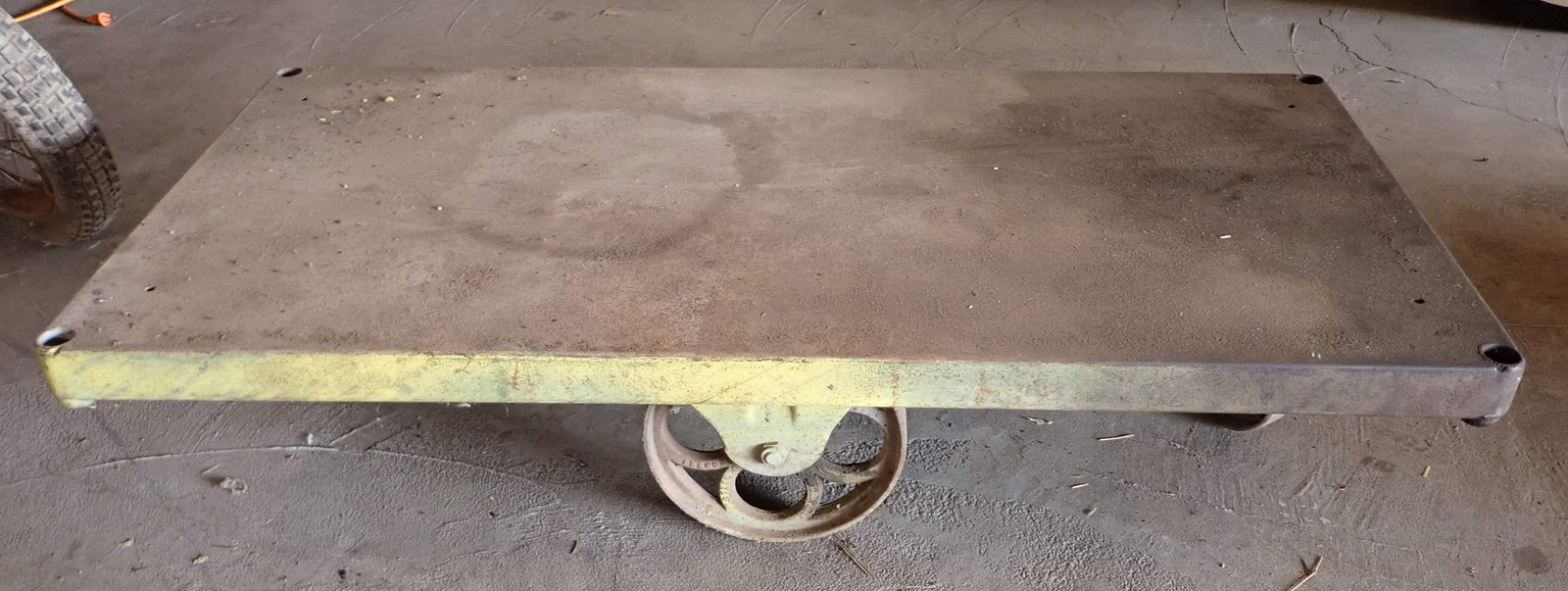 Industrial Steel Rolling Cart: Approx 30" x 60" x 12 1/2" tall. NO shipping ! Bring help to load