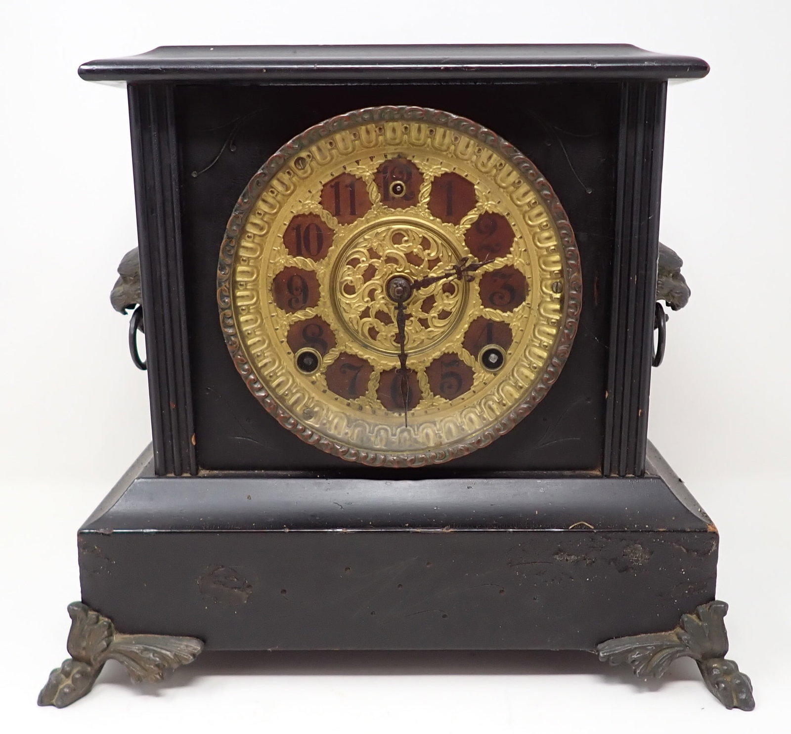 Mantle Clock: Approx 5 5/8" x 12 1/4" x 10 3/4" tall