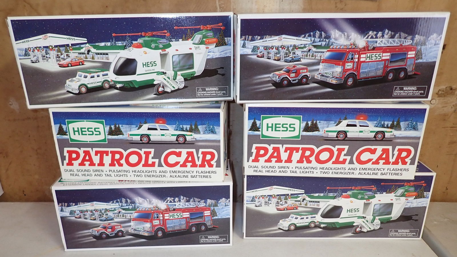 6 Hess Trucks Patrol Cars Helicopters (1 of 1)