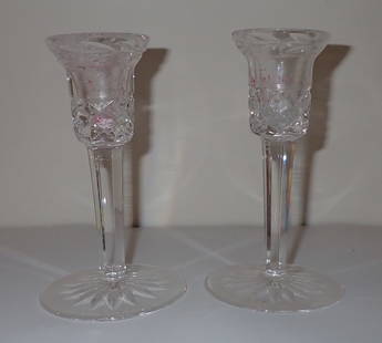 Waterford Crystal Candlesticks: Approx 3 1/4" in diameter and 5 3/4" tall