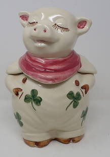 Shawnee Red Scarf Pig Cookie Jar: Apprx 11 1/4" tall