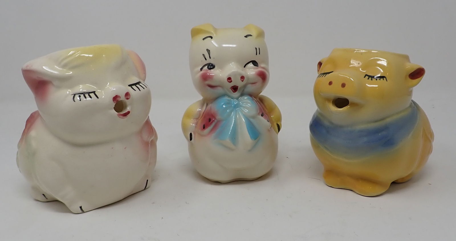 Shawnee Pig Creamers & Bank: Creamers are apprx 4 1/2" tall.