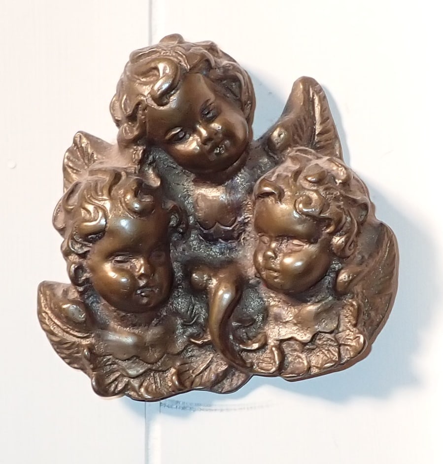 Brass Cherubs Wall Plaque (1 of 2)