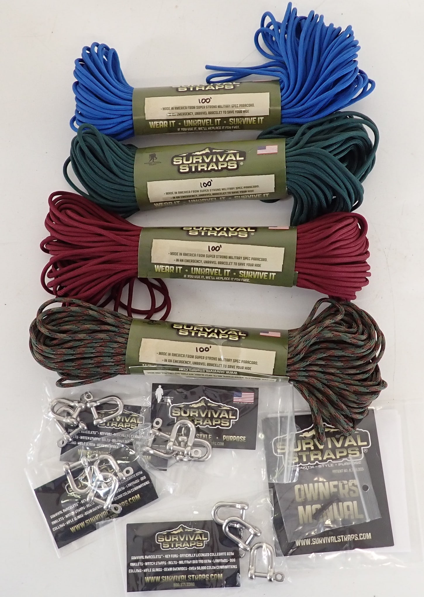 Survival Straps: All are 100'