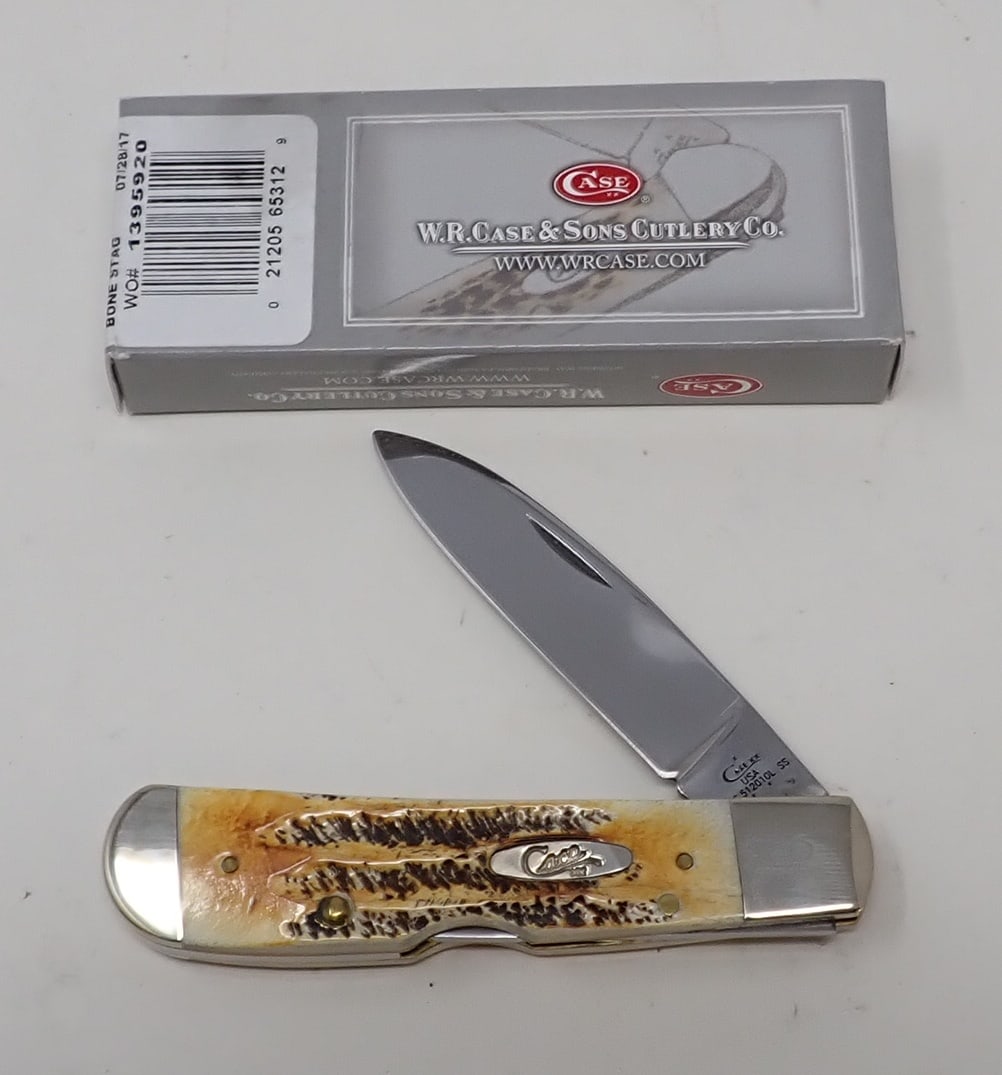 Case XX Tribal Lock Bone Stag Handle Knife: Approx 7 1/4" long (open). Comes with box