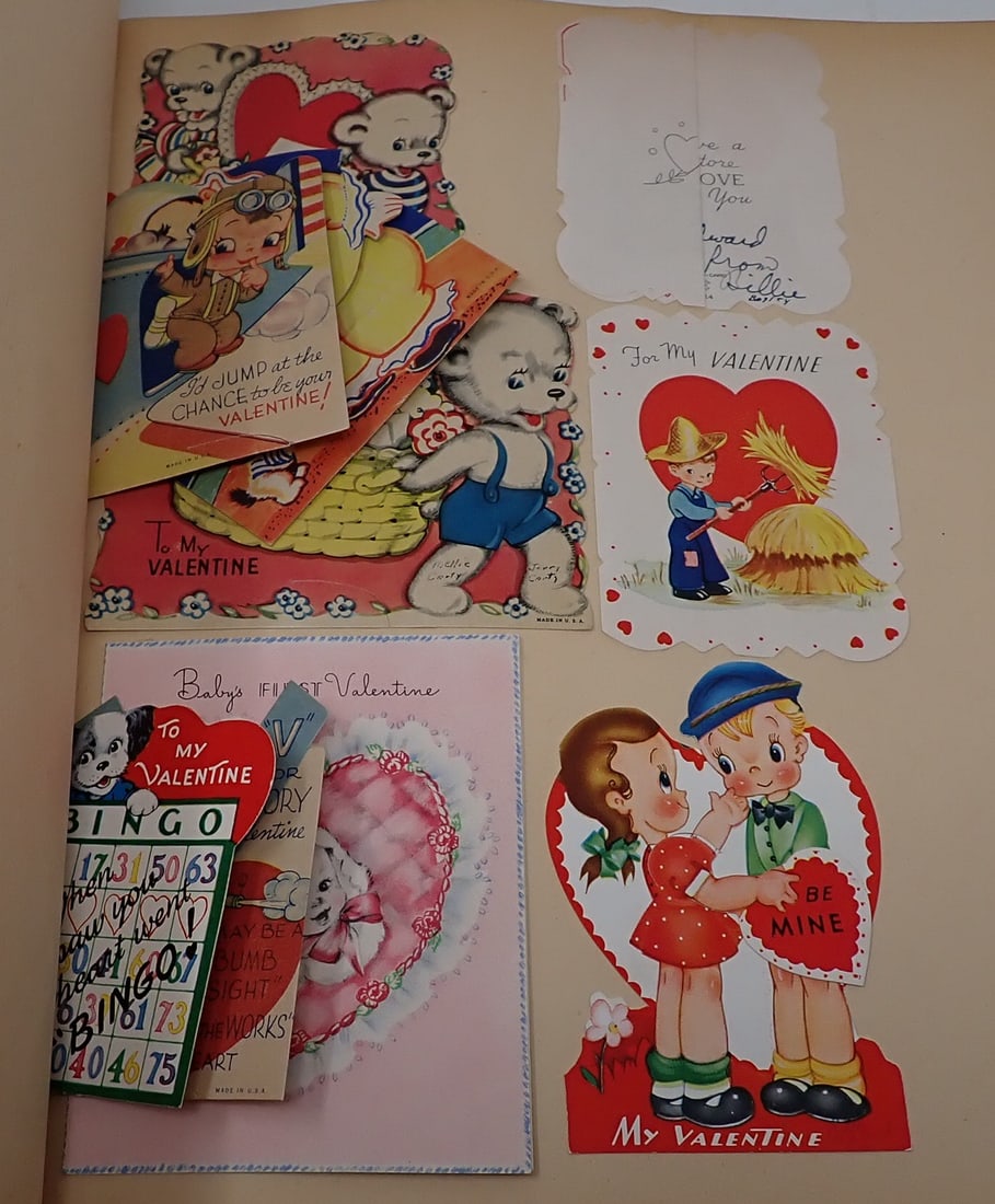 Scrapbook Album w/ Valentine & Misc Greeting Cards (1 of 13)