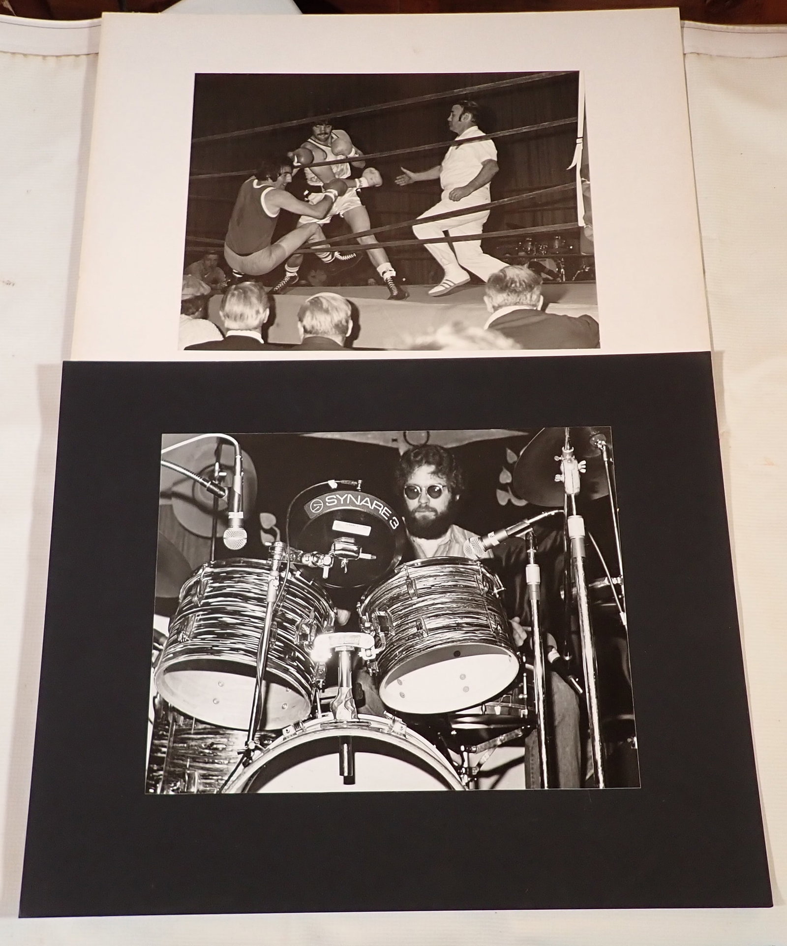 Edward Fry Boxing & Drummer Photographs: Approx 16" x 20"