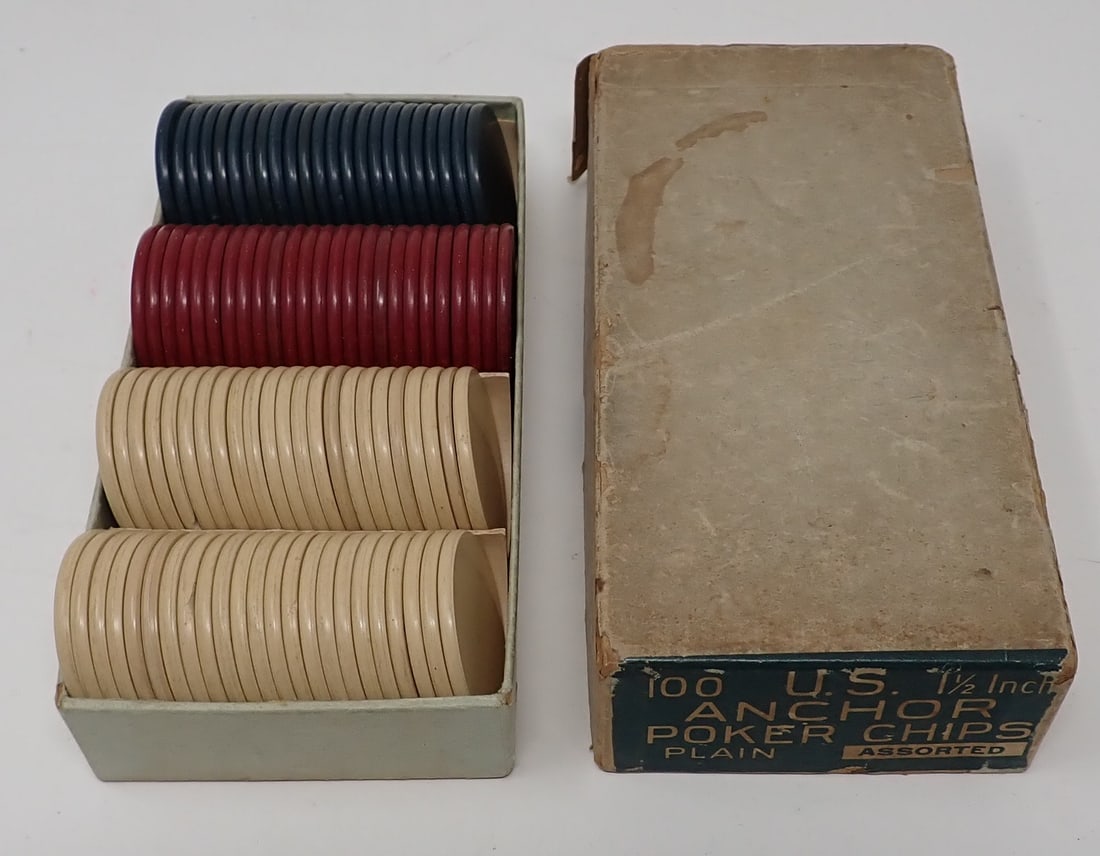 US Anchor Poker Chips: with original box