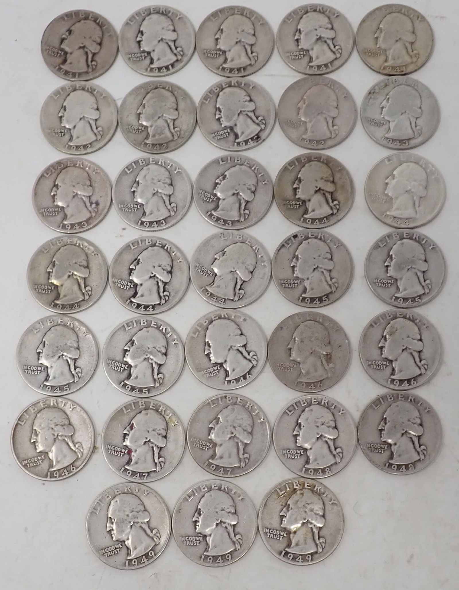 1940's Washington Silver Quarters (1 of 6)