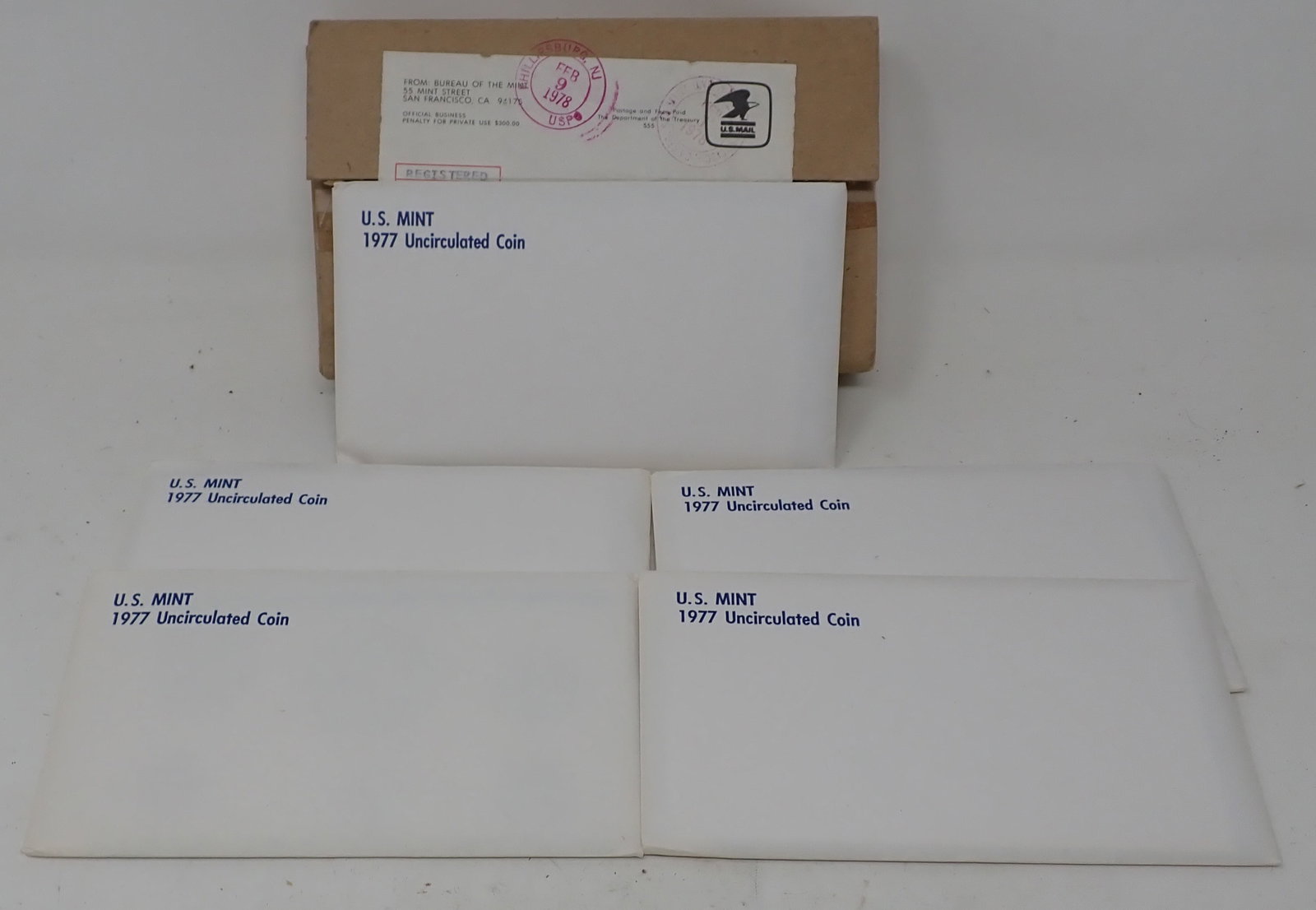 (5) 1977 US Mint Uncirculated Coins: Getting all pictured