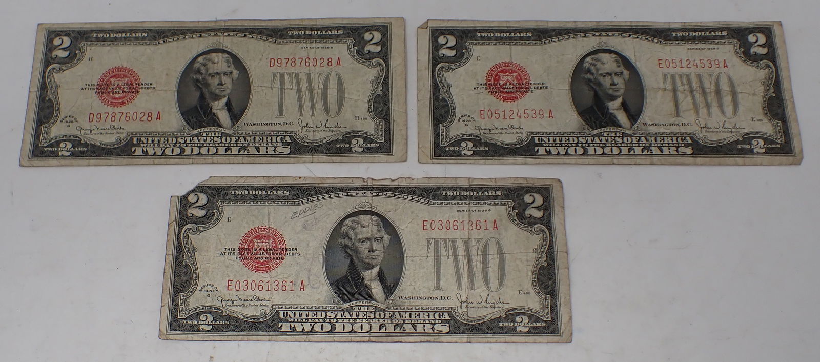1928 $2 Red Seal Notes (1 of 4)