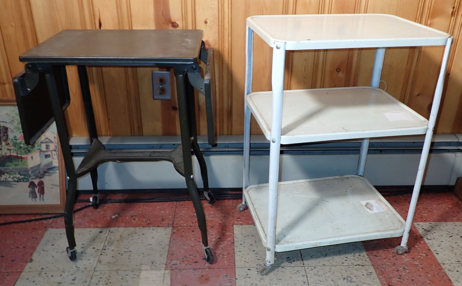 Metal Utility Stand & Typewriter Table (1 of 2)
