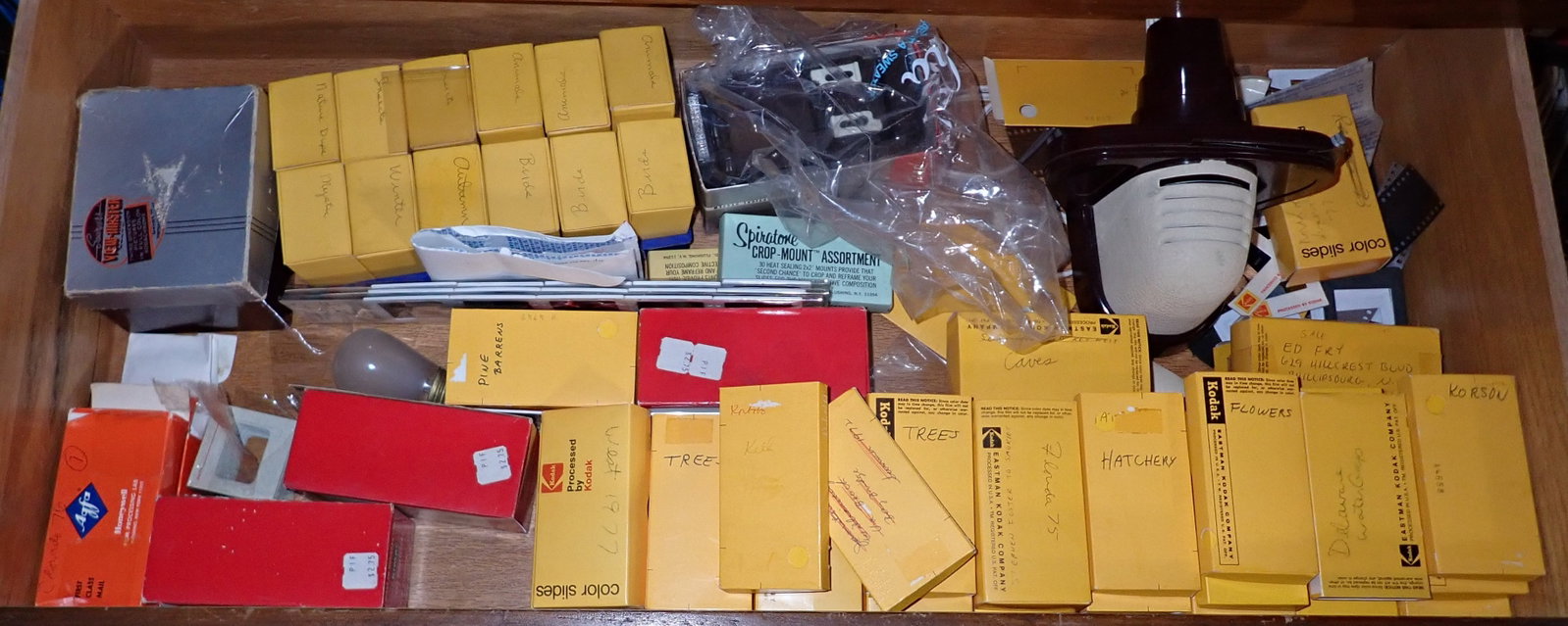 Drawer Full of Slides & Viewers: Getting all in drawer.