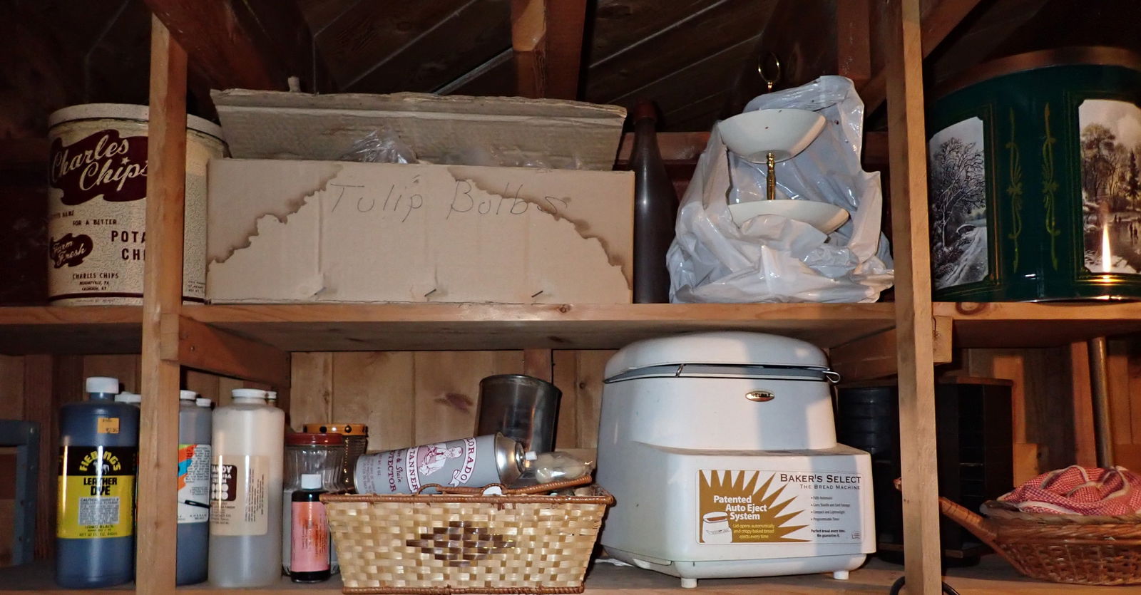 Contents of 2 Shelves Tandy Leather Supplies & Misc (1 of 4)