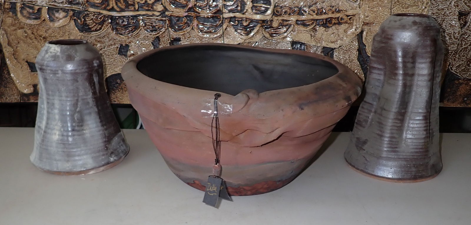 Korecki Raku Pottery Bowl & Vases (1 of 3)