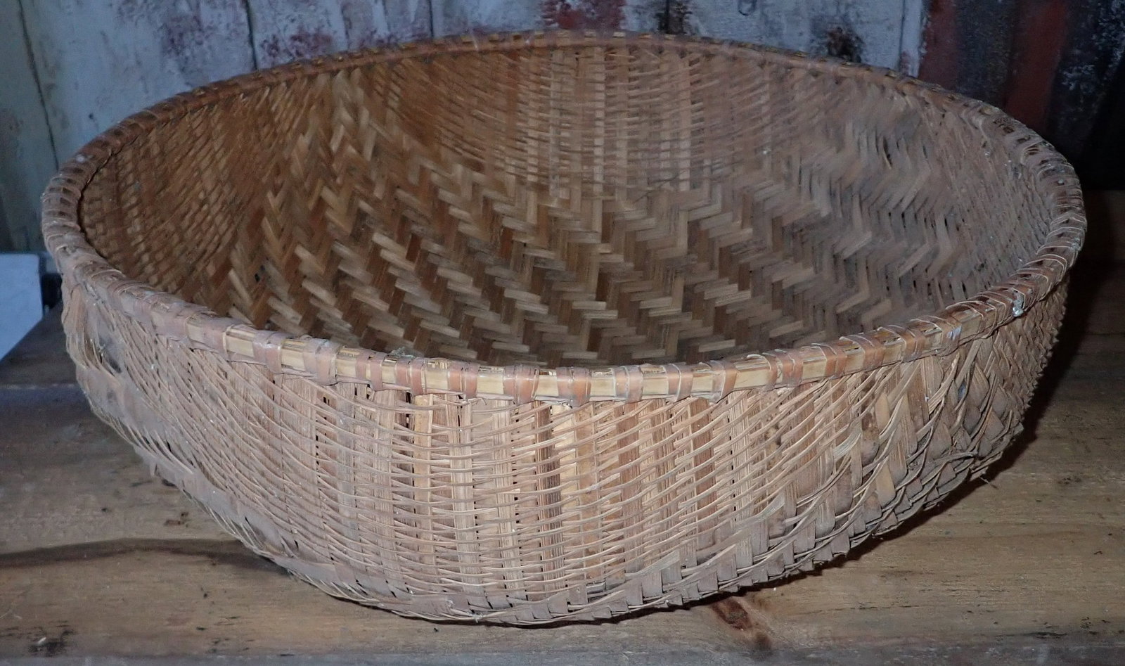 Large Round Basket: Approx 24 1/2" in diameter and 9 1/2 tall