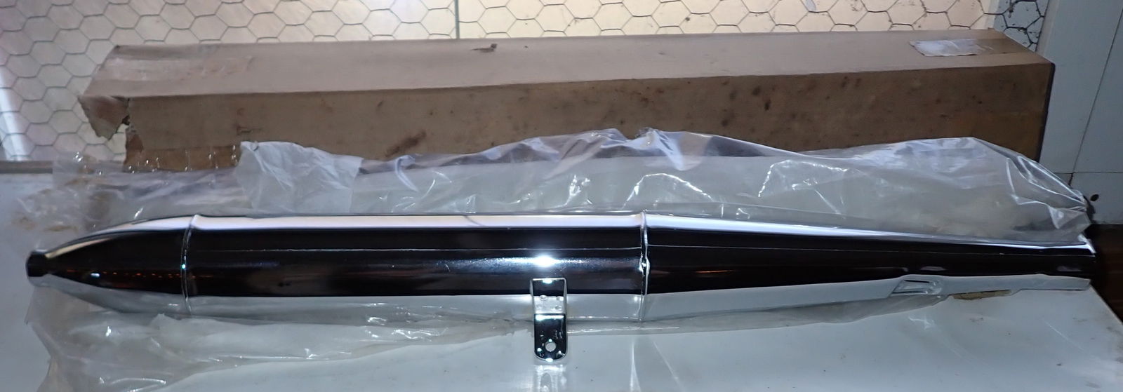 NOS Chrome Motorcycle Exhaust Pipes (1 of 2)
