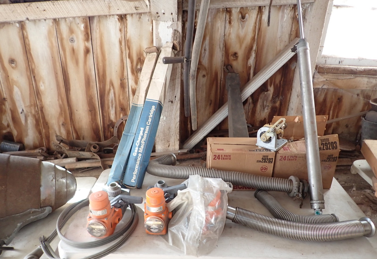 Contents of 2 Tables: Lot includes all on the tables ( nothing in the background on the beams). Must take all and NO SHIPPING