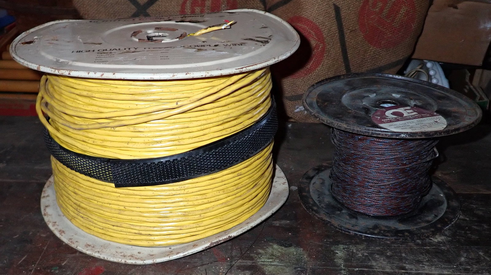 Copper Wire: Large spool is marked 1000' and seems to be close to full.