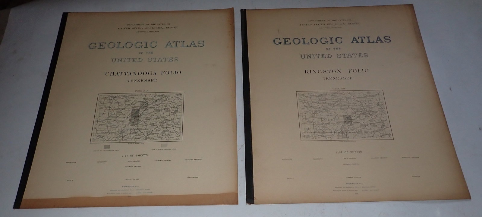 1894 Powell Tennessee Geologic Atlas's: Atlas's